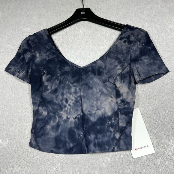 Lululemon Align Tee Size 6 Navy Blue Tie Dye Shirt Short Sleeve NWT $74 - Picture 1 of 10